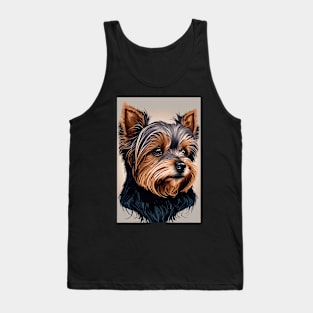 Super Cute Yorkshire Terrier Puppy Portrait Tank Top